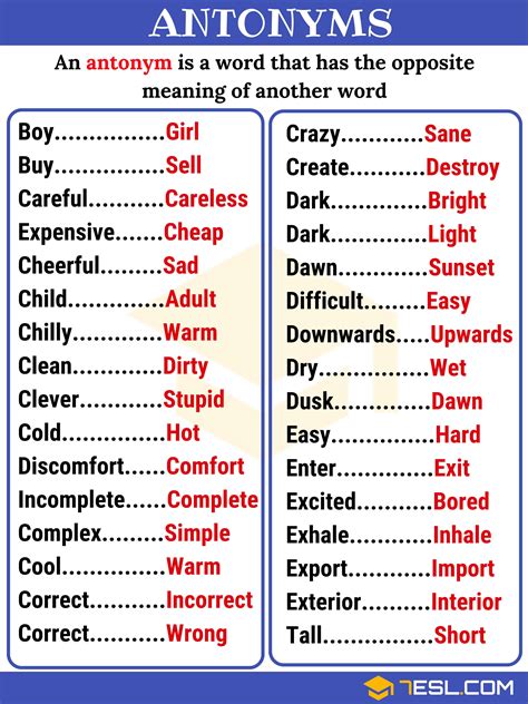 antonyms words|antonyms opposite word.